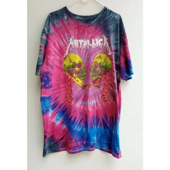 Metallica Shirt Adult Medium Tie Dye Live In Concert 92 Heavy Metal Mens 3XL - Picture 2 of 8